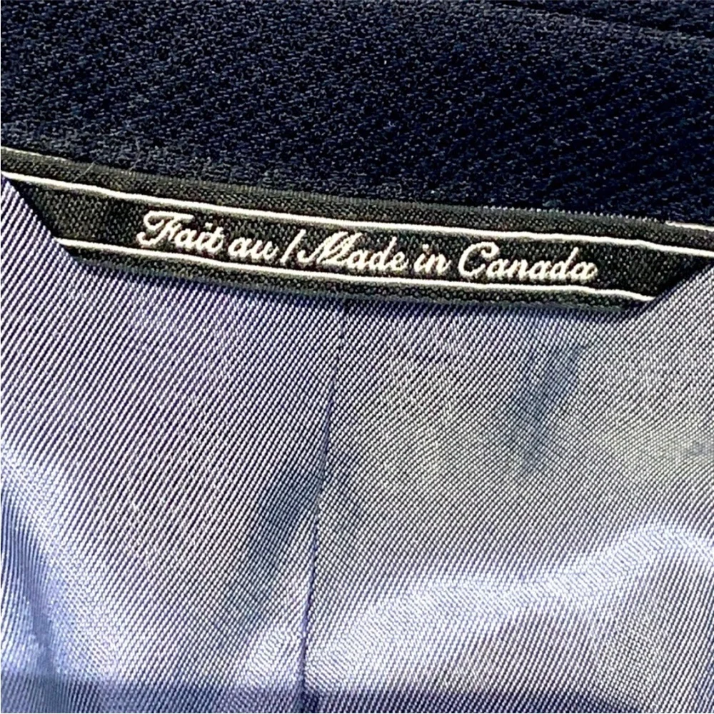 Saks Fifth Avenue Blazer Wool Navy Blue Napoliwood Nautical Sports Coat Mens 44L
